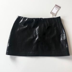 Never worn! Black Faux Leather Skirt